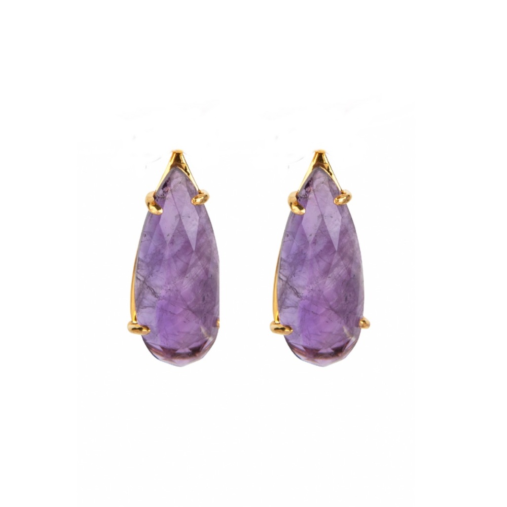 30mm x 12mm Amethyst Checkered Tear Drops